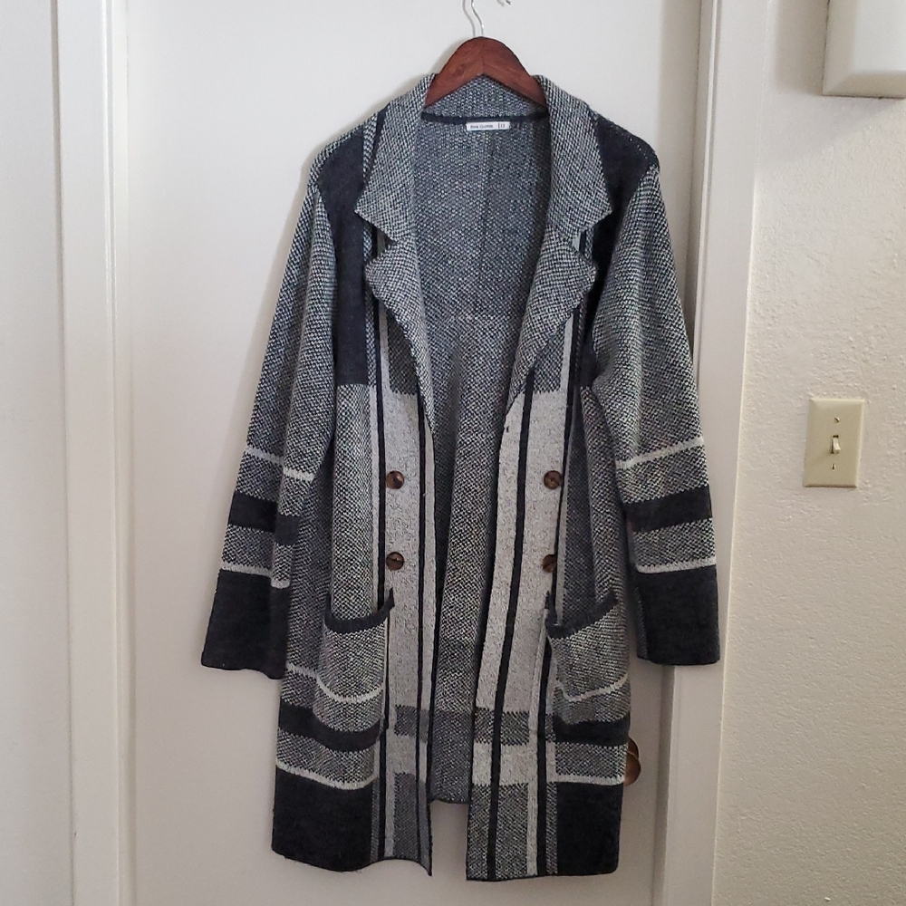 Pink Clover Black and Gray Cardigan